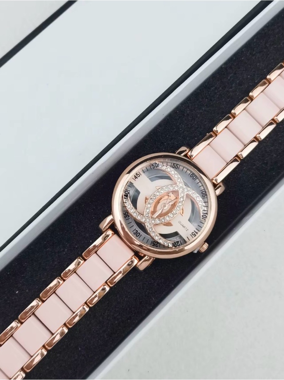& Other Stories Rose Gold and Blush Ceramic Bracelet Watch